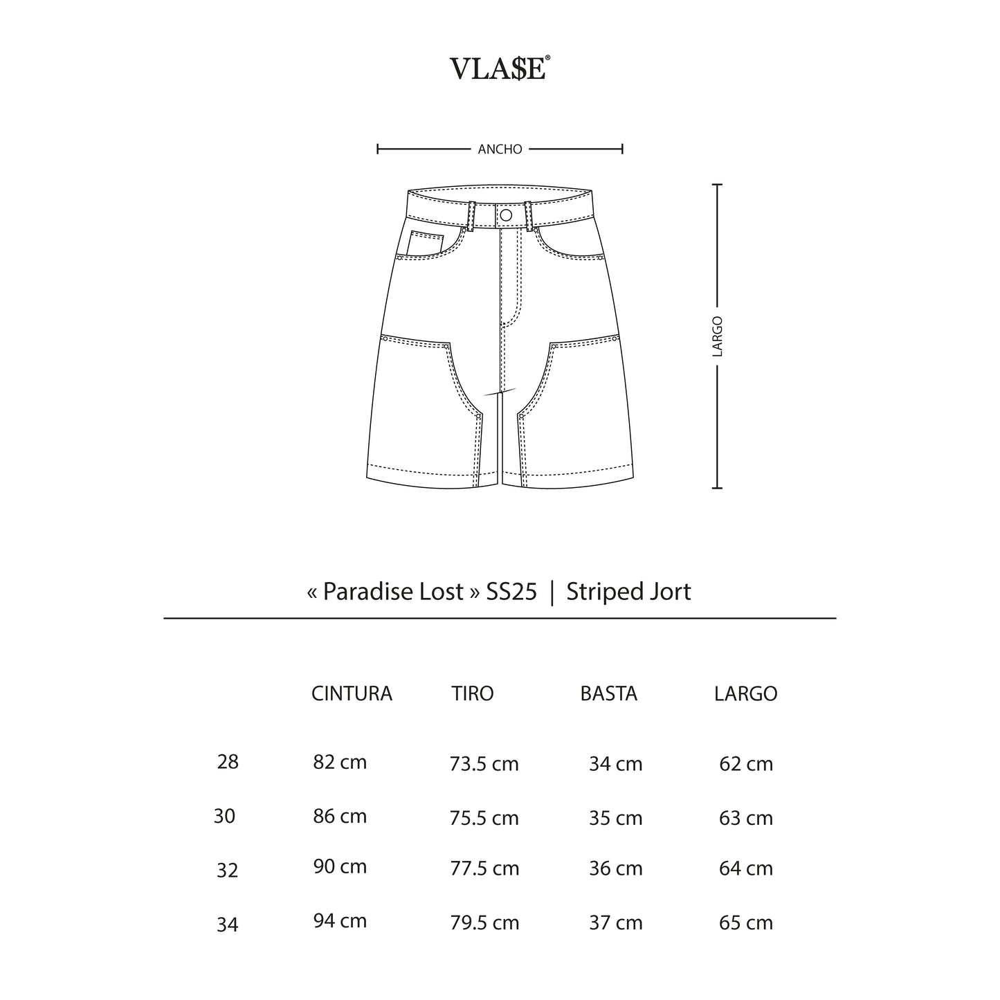 "Hell of Angels" Striped Jorts