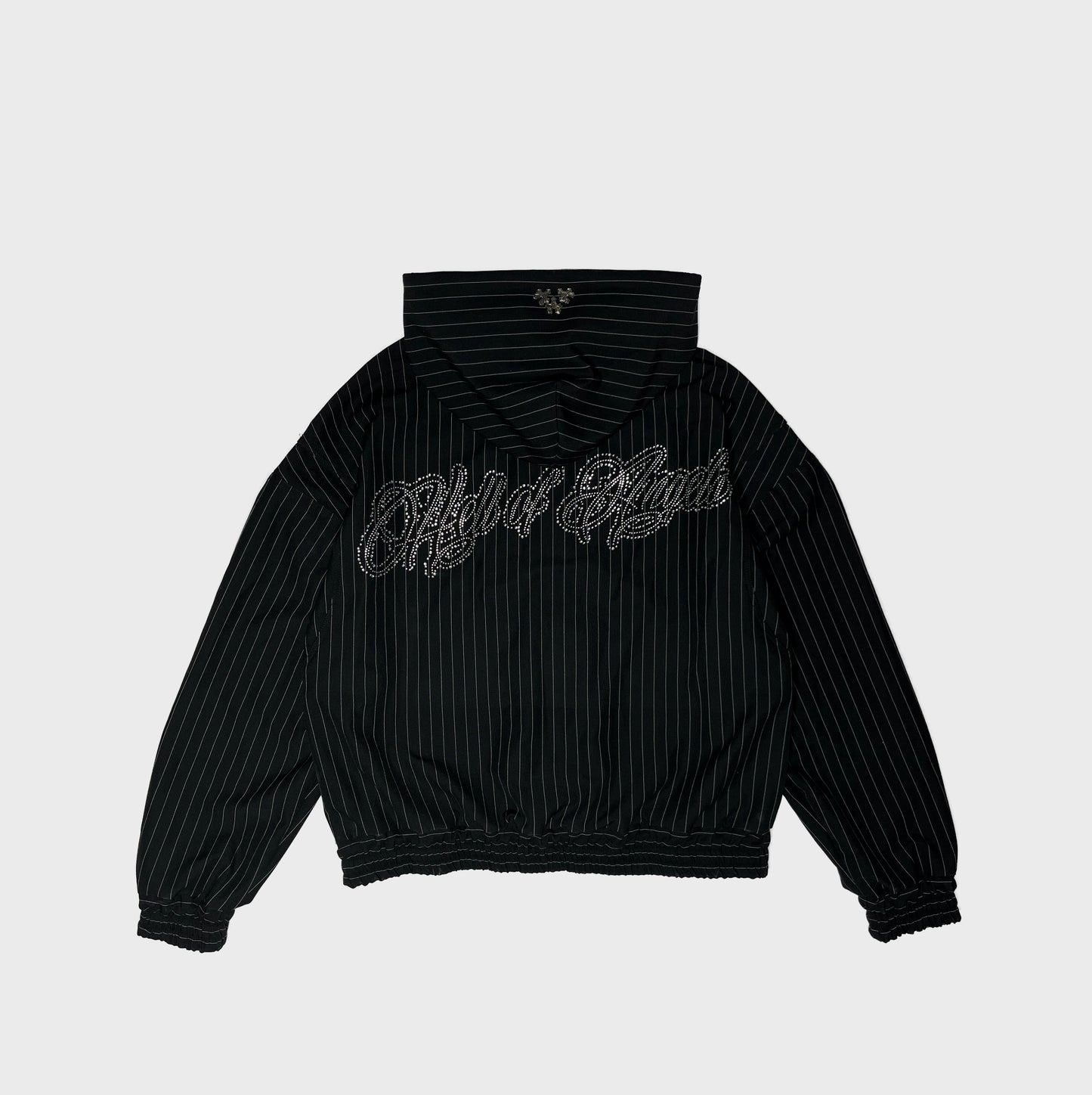 "Hell of Angels" Striped Zip Hoodie