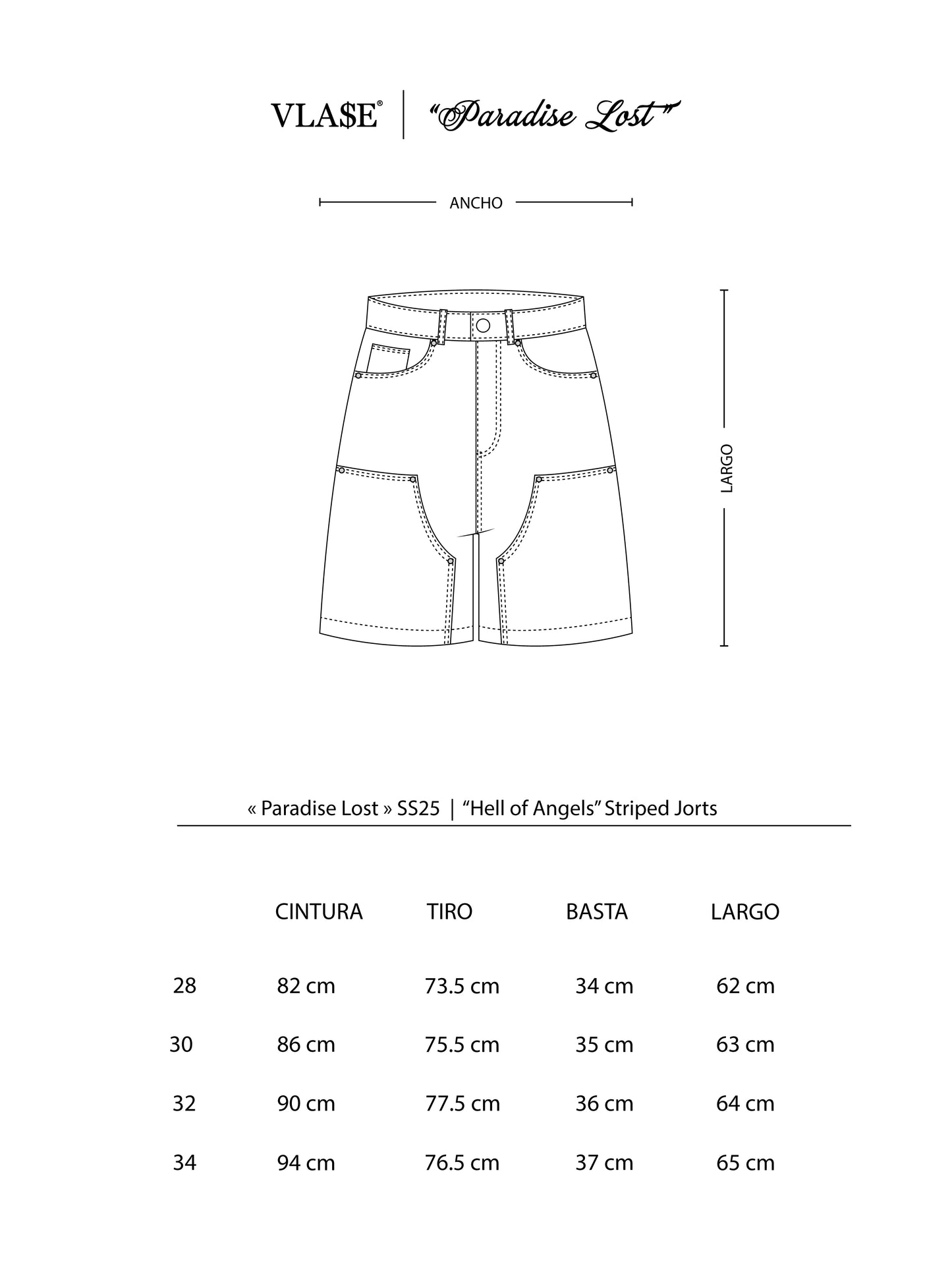 "Hell of Angels" Striped Jorts