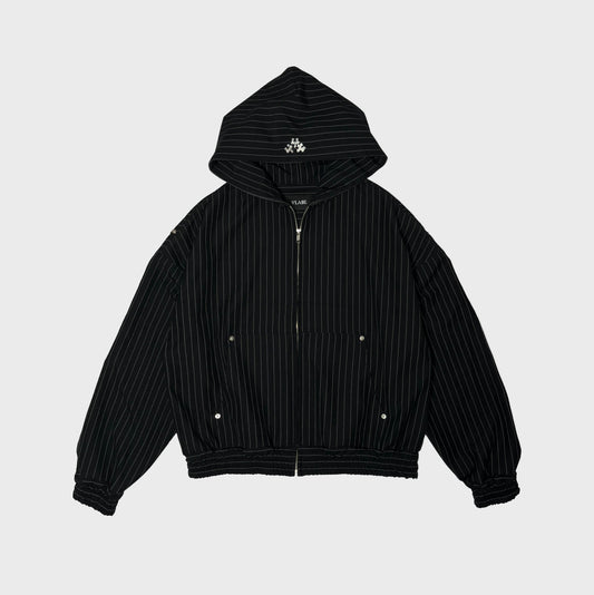 "Hell of Angels" Striped Zip Hoodie