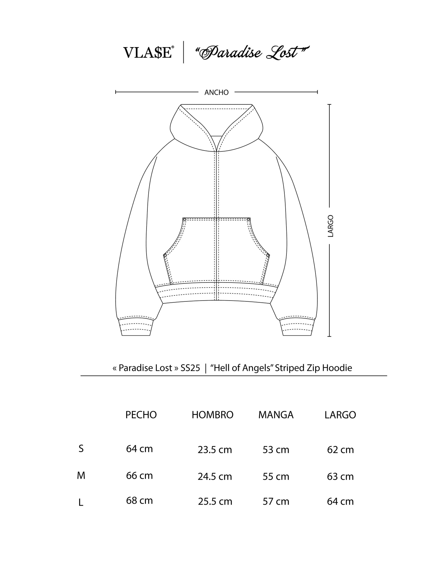 "Hell of Angels" Striped Zip Hoodie